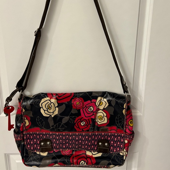 FOSSIL FLORAL SATCHEL SHOULDER BAG - Picture 2 of 11